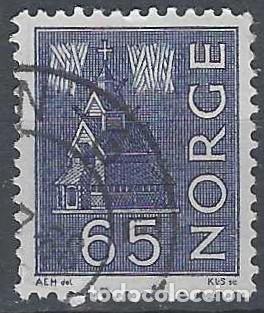 Sellos: NORUEGA 1963-70 - CONSTRUCCI&Oacute;N, P&Uacute;RPURA AZULADO - USADO