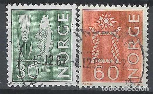 Sellos: NORUEGA 1964-75 - S.B&Aacute;SICA, S.COMPLETA - USADOS