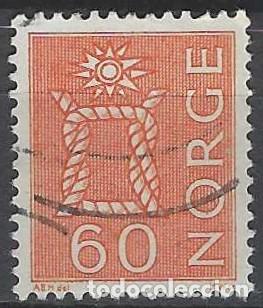 Selos: NORUEGA 1964-75 - S.B&Aacute;SICA, NUDO MARINO, ROJO - USADO