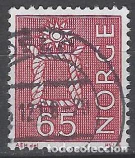 Sellos: NORUEGA 1968 - S.B&Aacute;SICA, NUDO MARINO, ROJO - USADO
