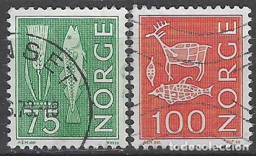 Sellos: NORUEGA 1973 - S.B&Aacute;SICA, S.COMPLETA - USADOS