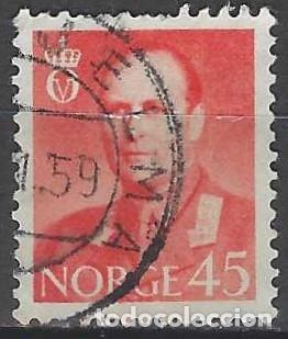 Sellos: NORUEGA 1958-59 - REY OLAV V, ROJO - USADO