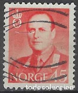 Sellos: NORUEGA 1958-59 - REY OLAV V, ROJO - USADO
