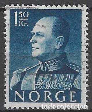Sellos: NORUEGA 1959 - REY OLAV V, AZUL OSCURO - USADO