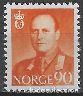 Sellos: NORUEGA 1959-60 - REY OLAV V, AMARILLO ANARAJADO - MNH**