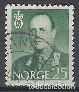 Sellos: NORUEGA 1962 - REY OLAV V, VERDE OSCURO - USADO