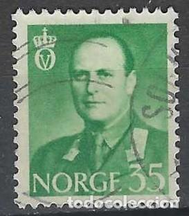 Sellos: NORUEGA 1962 - REY OLAV V, VERDE - USADO