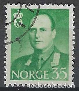 Sellos: NORUEGA 1962 - REY OLAV V, VERDE - USADO