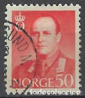 Sellos: NORUEGA 1962 - REY OLAV V, ROJO - USADO