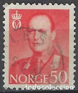 Sellos: NORUEGA 1962 - REY OLAV V, ROJO - USADO