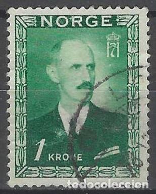 Sellos: NORUEGA 1946 - REY HAAKON VII, VERDE - USADO
