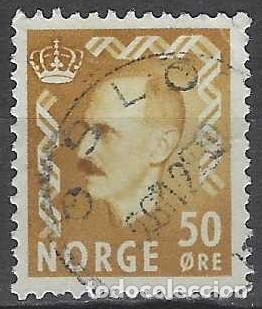 Sellos: NORUEGA 1950-51 - REY HAAKON VII, MARR&Oacute;N OLIVA - USADO
