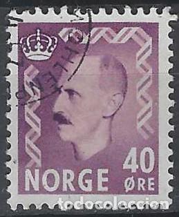 Sellos: NORUEGA 1955-56 - REY HAAKON VII, VIOLETA - USADO