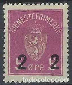 Sellos: NORUEGA 1929 - S.OFICIAL, ESCUDO NACIONAL, SOBRECARGADO - MSG
