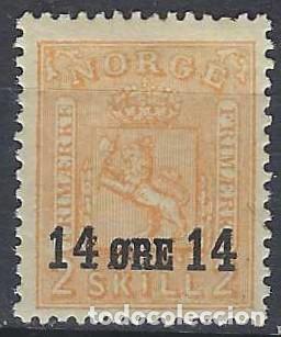 Sellos: NORUEGA 1929 - SELLO DE 1867-68 ESCUDO NACIONAL, SOBRECARGADO - MH*