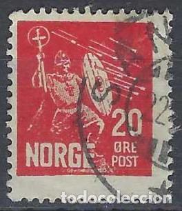 Sellos: NORUEGA 1930 - 9&ordm; CENTENARIO DE LA MUERTE DE SAN OLAV, ROJO - USADO