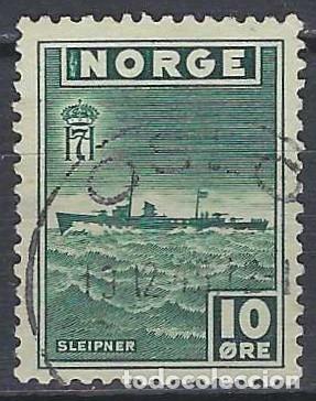 Sellos: NORUEGA 1945 - EMISI&Oacute;N DE LONDRES POR EL GOBIERNO EN EL EXILIO, DESTRUCTOR &rdquo;SLEIPNER&rdquo; - USADO