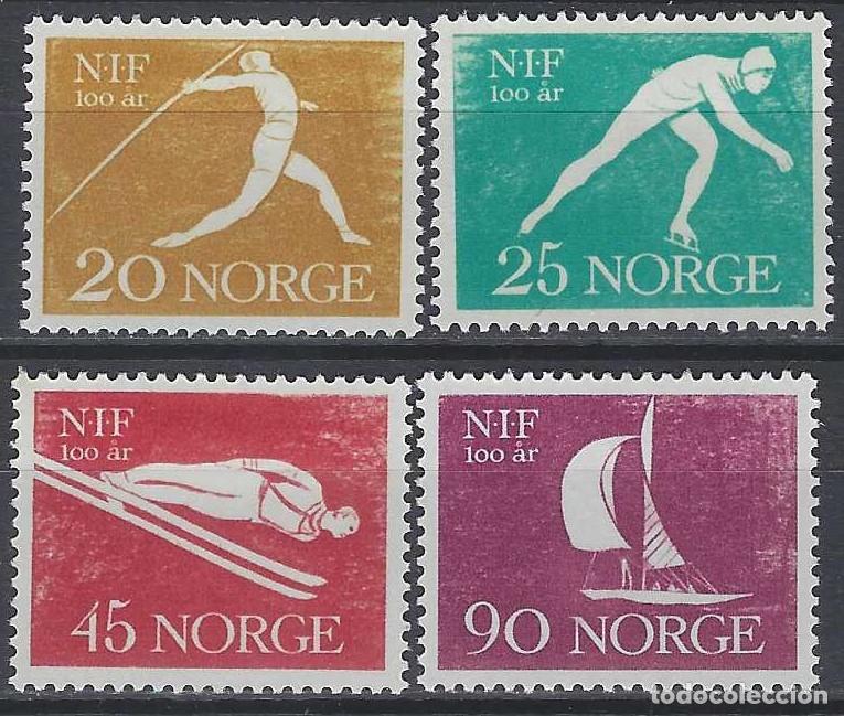 Sellos: NORUEGA 1961 - CENTENARIO DE LA UNI&Oacute;N NACIONAL DE ATLETISMO, S.COMPLETA - MH*