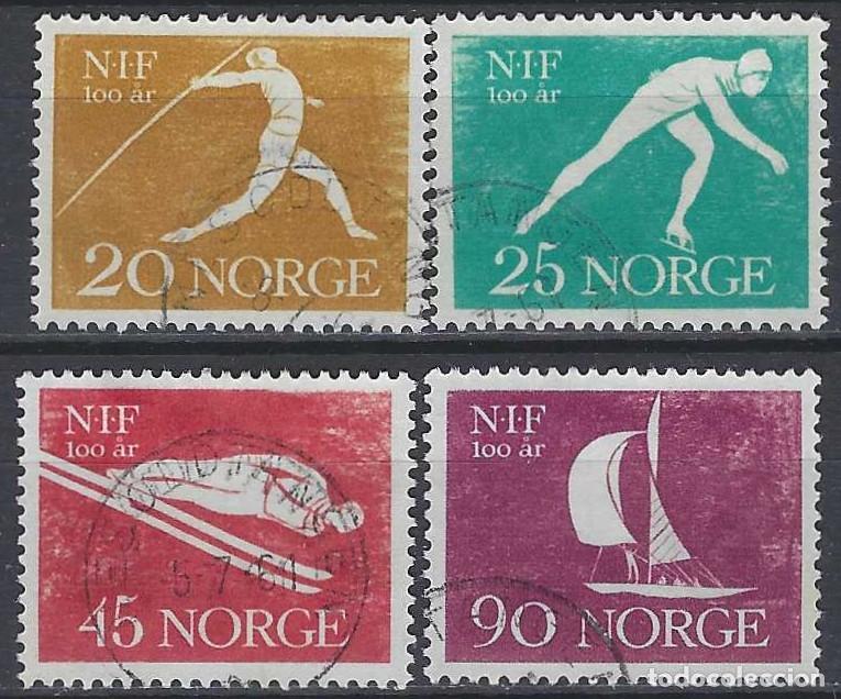 Sellos: NORUEGA 1961 - CENTENARIO DE LA UNI&Oacute;N NACIONAL DE ATLETISMO, S.COMPLETA - USADOS