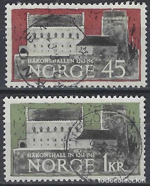 Sellos: NORUEGA 1961 - 8&ordm; CENTENARIO DEL HAAKONHALL DE BERGEN, S.COMPLETA - USADOS