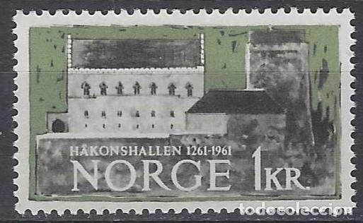 Sellos: NORUEGA 1961 - 8&ordm; CENTENARIO DEL HAAKONHALL DE BERGEN, 1 KR - MNH**