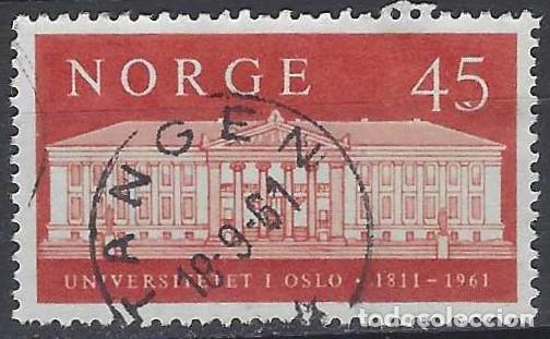 Sellos: NORUEGA 1961 - 150&ordm; ANIV. DE LA UNIVERSIDAD DE OSLO, ROJO - USADO
