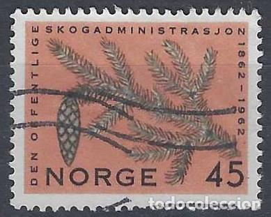 Sellos: NORUEGA 1962 - CENTENARIO DEL SERVICIO NACIONAL FORESTAL - USADO