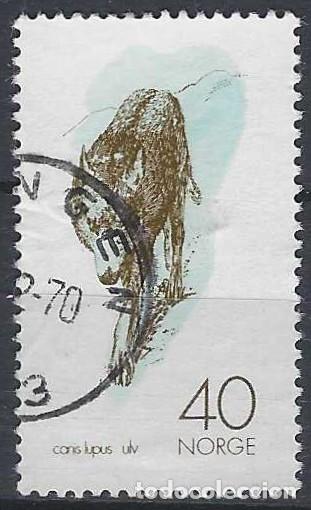 Sellos: NORUEGA 1970 - PROTECCI&Oacute;N DE LA NATURALEZA, FAUNA, LOBO - USADO