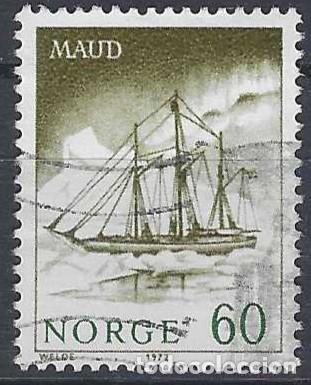Sellos: NORUEGA 1972 - BARCOS POLARES NORUEGOS &rdquo;MAUD&rdquo; - USADO