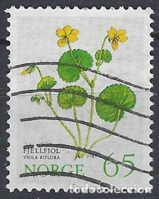 Timbres: NORUEGA 1973 - FLORES DE MONTA&Ntilde;A, VIOLETA DE 2 FLORES - USADO