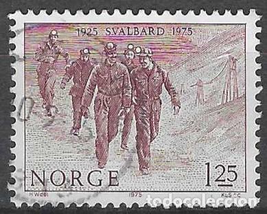Sellos: NORUEGA 1975 - 125&ordm; ANIV. DE LA ANEXI&Oacute;N ADMINISTRATIVA DE LAS SVALBARD, MINEROS - USADO