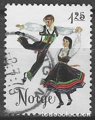 Sellos: NORUEGA 1976 - DANZAS FOLKL&Oacute;RICAS, &rdquo;GANGAR&rdquo;, SETESDAL - USADO