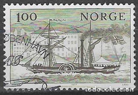 Sellos: NORUEGA 1977 - SERVICIO DE COSTAS &middot;CONSTITUTIONEN&rdquo; EN EL PUERTO DE ARENDAL - USADO