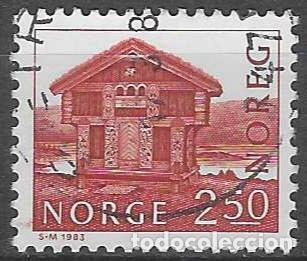 Sellos: NORUEGA 1983 - TURISMO, GRANERO, BREILAND - USADO