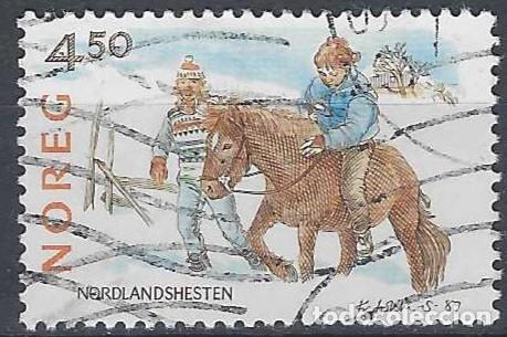 Sellos: NORUEGA 1987 - CABALLOS NORUEGOS DE RAZA, DE LAS TIERRAS DEL NORTE - USADO