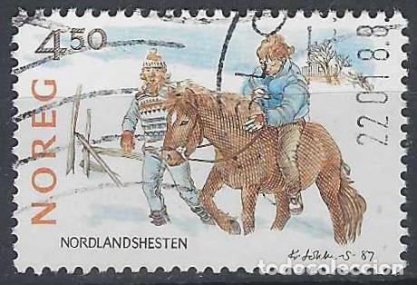Sellos: NORUEGA 1987 - CABALLOS NORUEGOS DE RAZA, DE LAS TIERRAS DEL NORTE - USADO