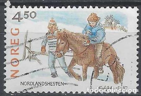 Sellos: NORUEGA 1987 - CABALLOS NORUEGOS DE RAZA, DE LAS TIERRAS DEL NORTE - USADO