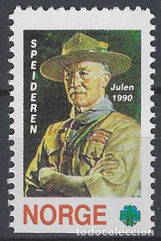 Sellos: NORUEGA 1990 - VI&Ntilde;ETA DE ROBERT BADEN-POWELL, FUNDADOR DE LOS BOYS SCOUTS - MSG