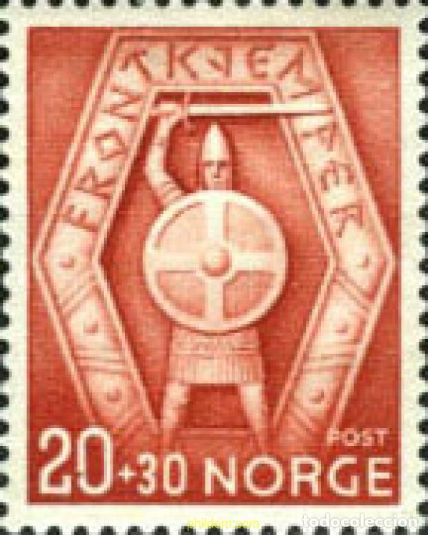 Sellos: 101897 MNH NORUEGA 1943 CELEBRACION DE LA FORMACION VOLUNTARIA PARA EL FRENTE DEL SUR