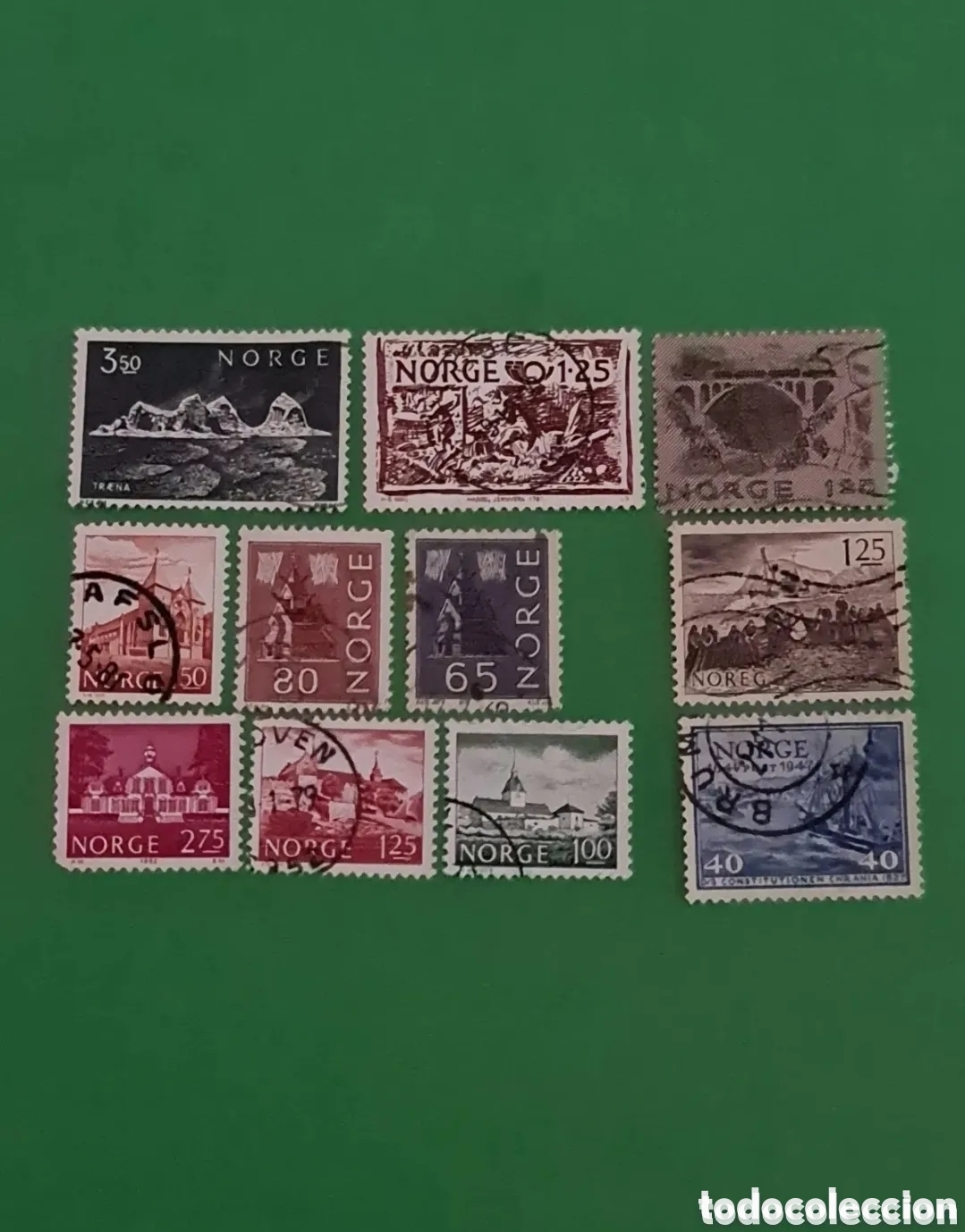 Stamps: NORUEGA/ Lote de 11 sellos/ A&ntilde;os( 1959- 1962- 1988)