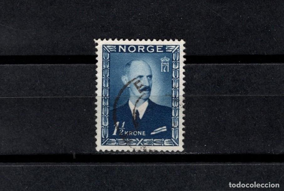 Sellos: Sello usado. Rey Haakon VII. 1 corona y media. 1946 junio. Yvert 286