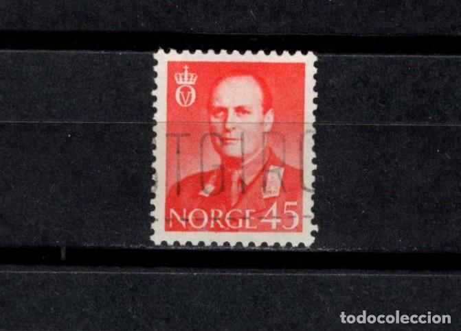 Sellos: Sello usado. Rey Olav V. Sello de 45 ore. 1958 septiembre. Yvert 383.