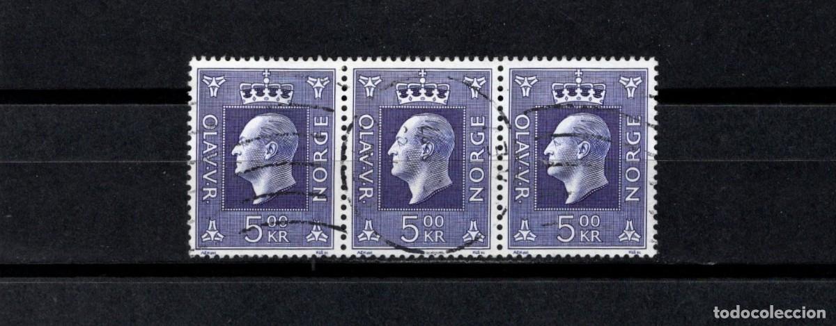 Sellos: Sello usado. Rey Olav V. Sello de 5 coronas. 1970 febrero. Yvert 548.