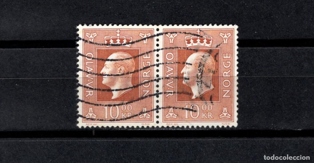Sellos: Sello usado. Rey Olav V. Sello de 10 coronas. 1970 febrero. Yvert 549.