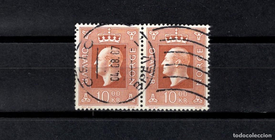 Sellos: Sello usado. Rey Olav V. Sello de 10 coronas. 1970 febrero. Yvert 549.