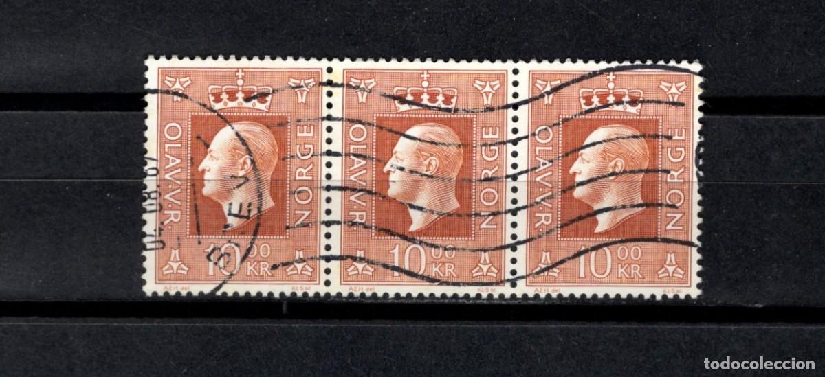 Sellos: Sello usado. Rey Olav V. Sello de 10 coronas. 1970 febrero. Yvert 549.