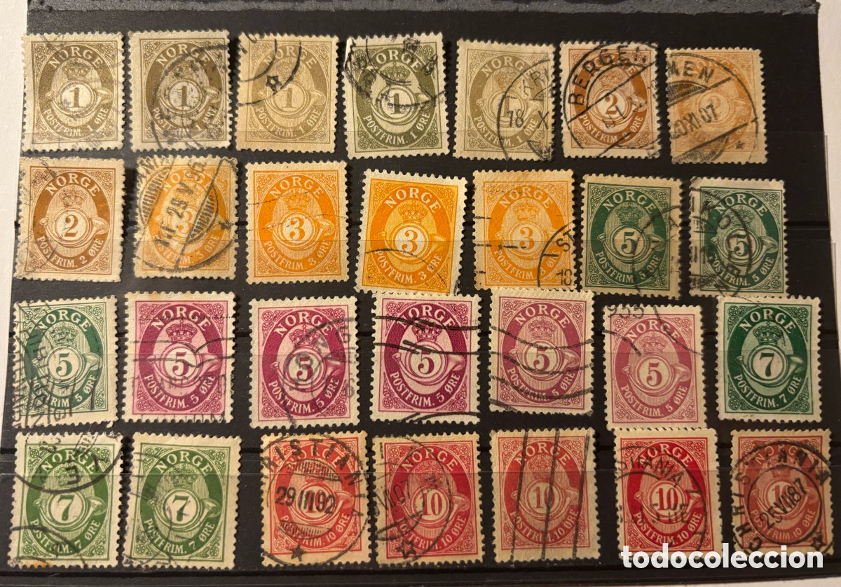 Briefmarken: Lote sellos Noruega 73 unidades 1882-1900 usados