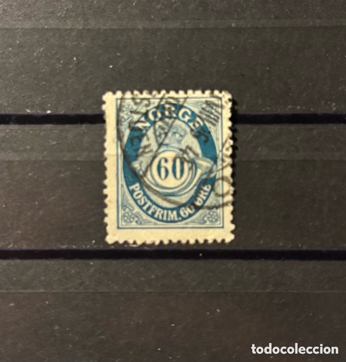 Selos: Sello Noruega 60 Ore Postfrim Azul Facit64 usado 1893-1908