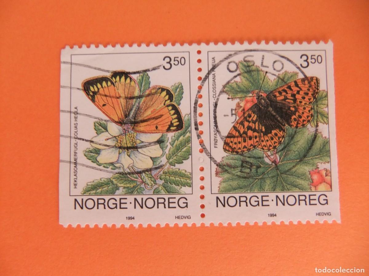 Sellos: 59 NORUEGA NORGE 1994 / MARIPOSAS / YVERT 1107+1108 FU
