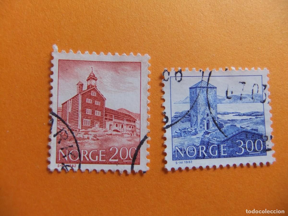 Francobolli: 59 NORUEGA NORGE 1982 / MONUMENTOS / YVERT 812 + 815 FU